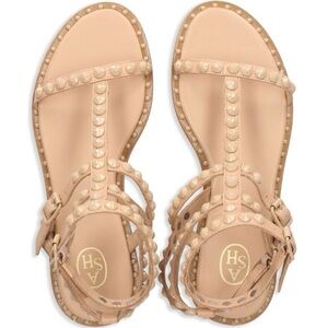 ASH Beige Studded Strappy Women's Sandals